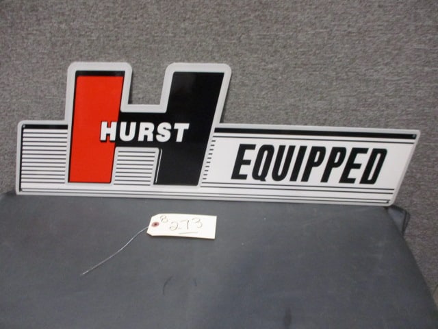 Powder Coat Hurst Equipped Sign: 30"W x 10.5"T