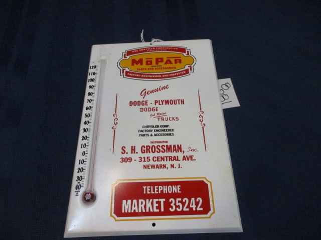 Tin MOPAR Thermometer: 6.5"W x 9.5"T