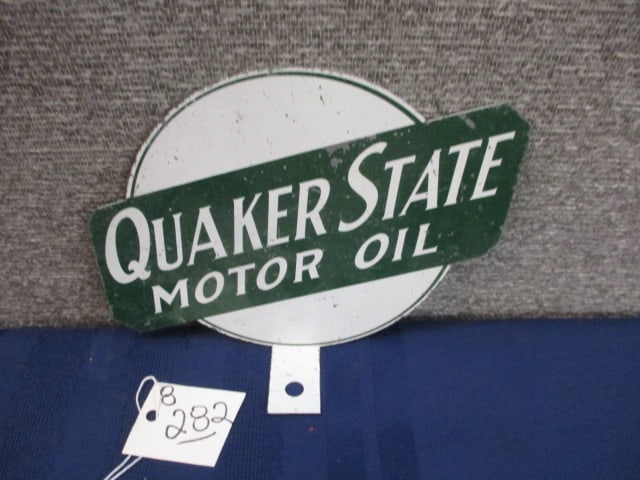 Tin Quaker State Display Top: 8"W x6.25"T