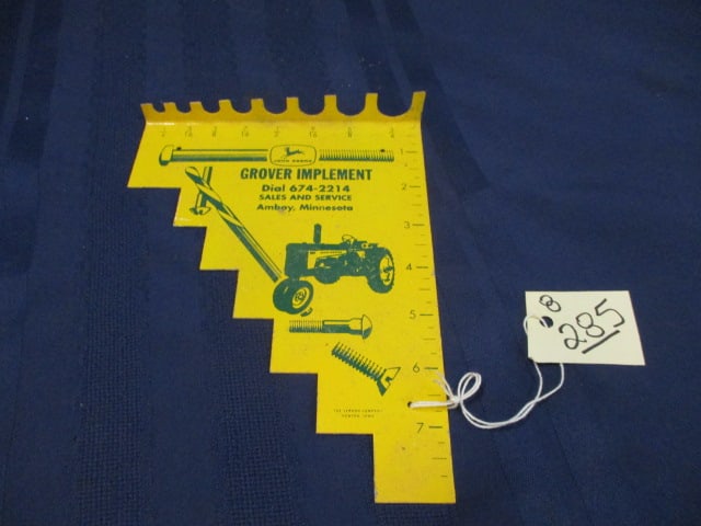 Tin John Deere Guage: 6"T x 8"W