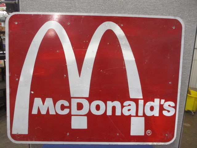 Aluniuum 2 Sided McDondalds / Shell Sign: 48"w x 36"t