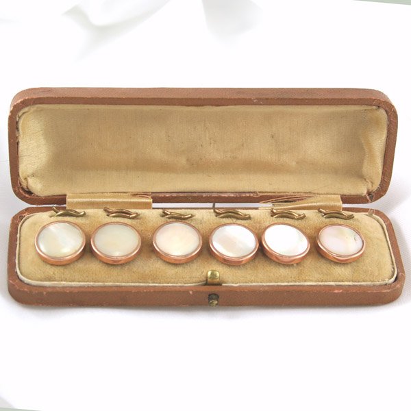 Six Vintage MOP Studs