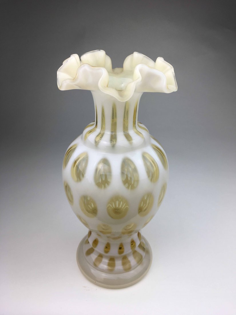 Fenton Honeysuckle Polka Dot Vase (1 of 3)