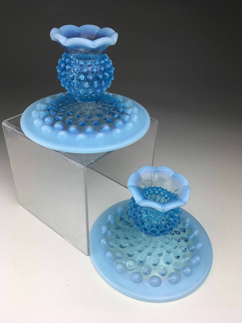 Fenton Hob Nail Candlestick Holders (1 of 3)