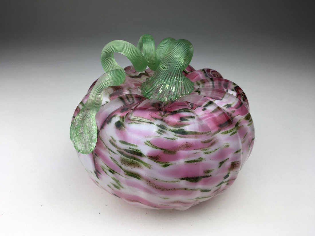 Fenton Pink & Green Pumpkin (1 of 3)
