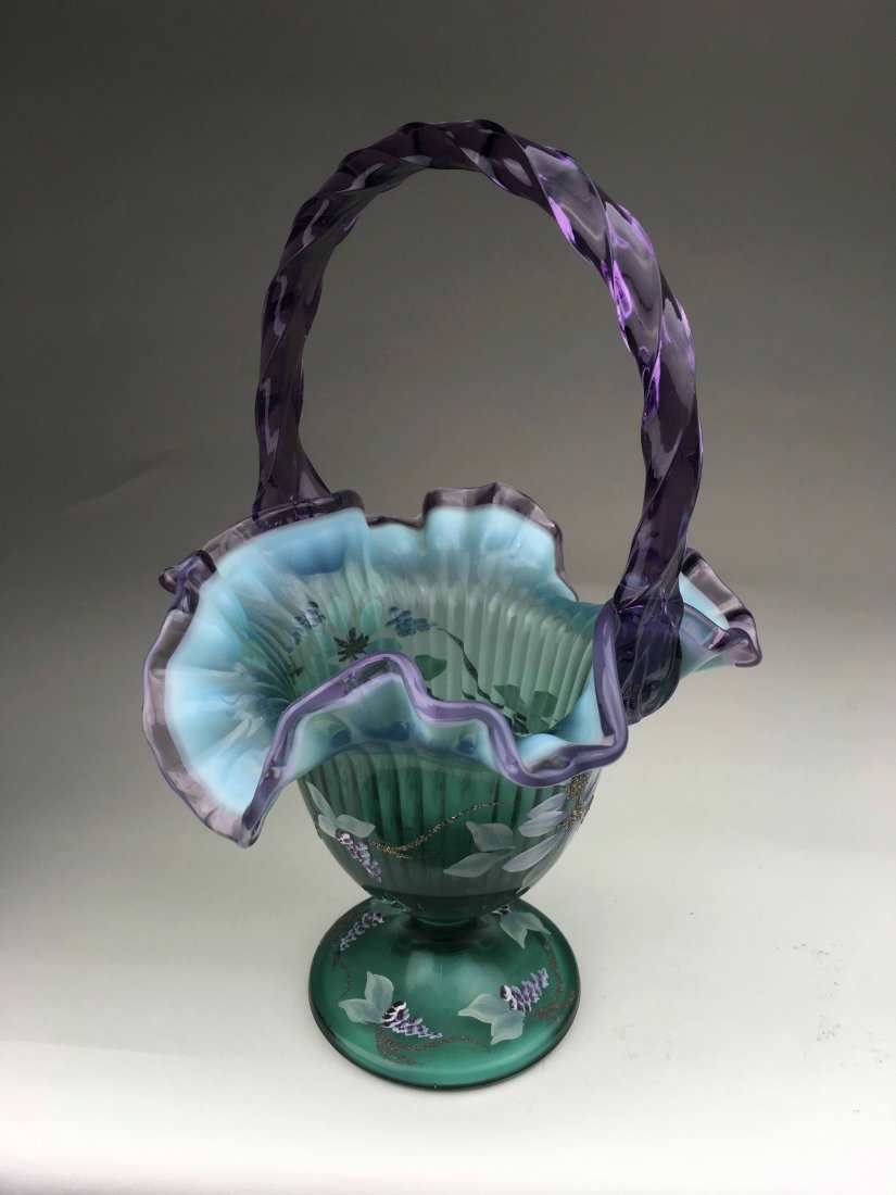 Fenton Hand Painted Basket (1 of 6)