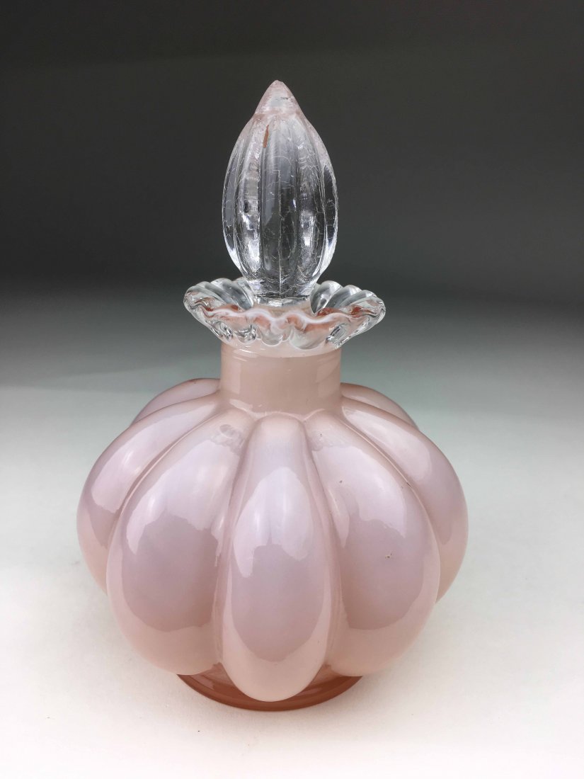 Fenton Pink Melon Bottle (1 of 3)