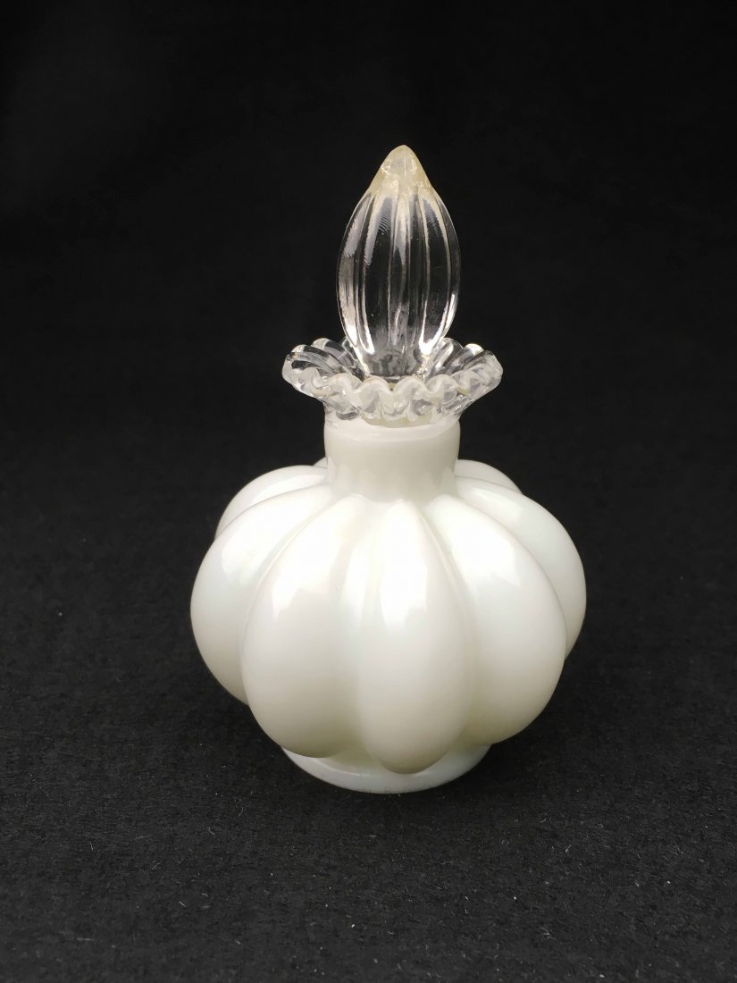 Fenton White Melon Bottle (1 of 3)