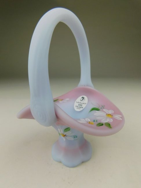 Fenton Hand Painted Basket (1 of 3)