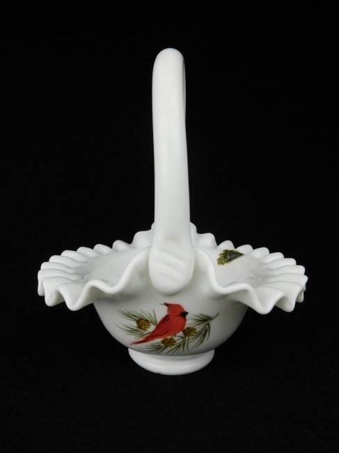 Fenton Hand Painted Basket (1 of 3)