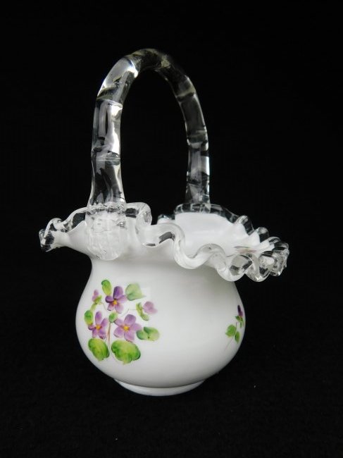 Fenton Hand Painted Basket (1 of 3)