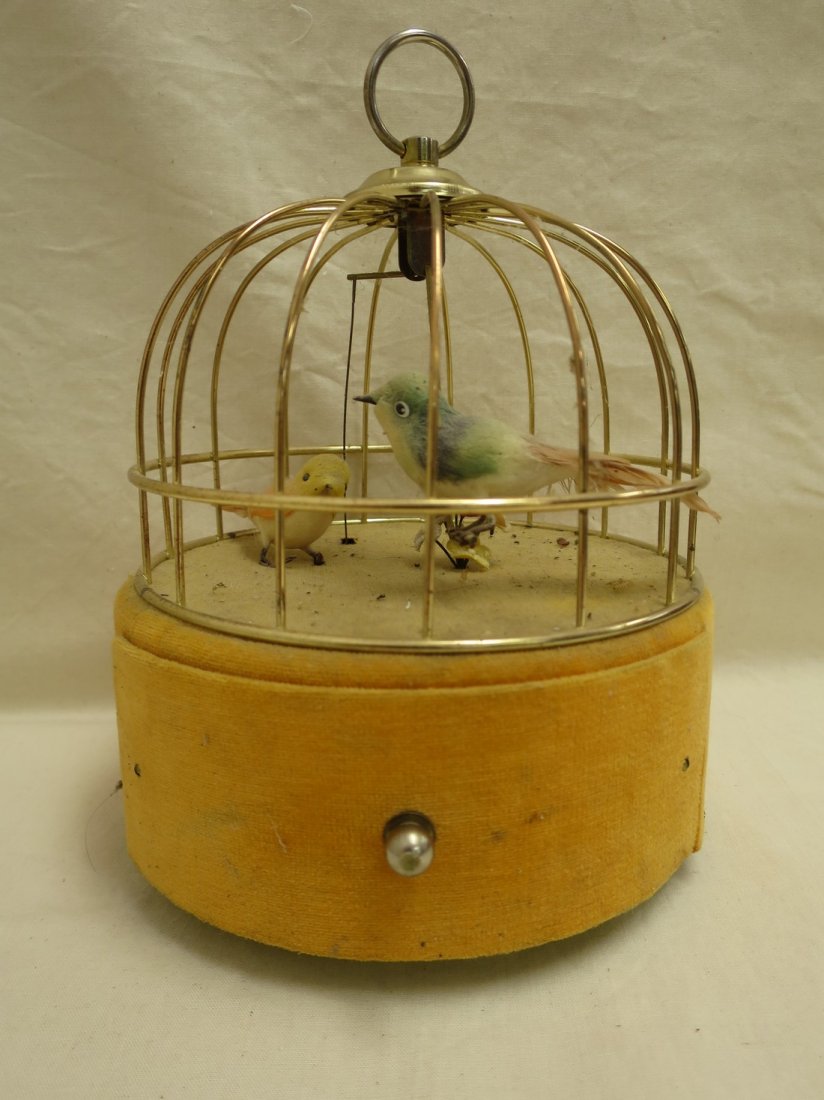 Vintage music box bird cage with drawer.: Vintage music box bird cage with drawer, works. 8.5x6.5.