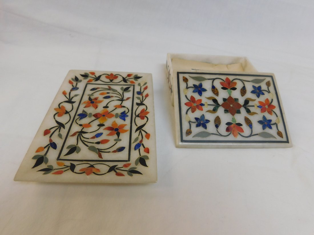 Tray and Box, Hand Made, Marble Inlay,Very Unique (1 of 2)