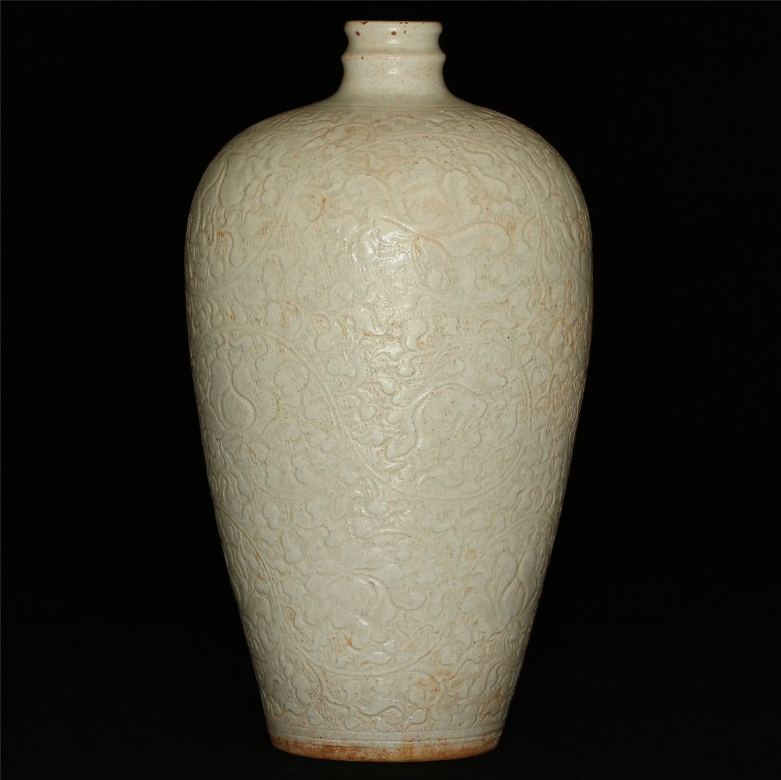 White glaze carved porcelain vase. (1 of 10)