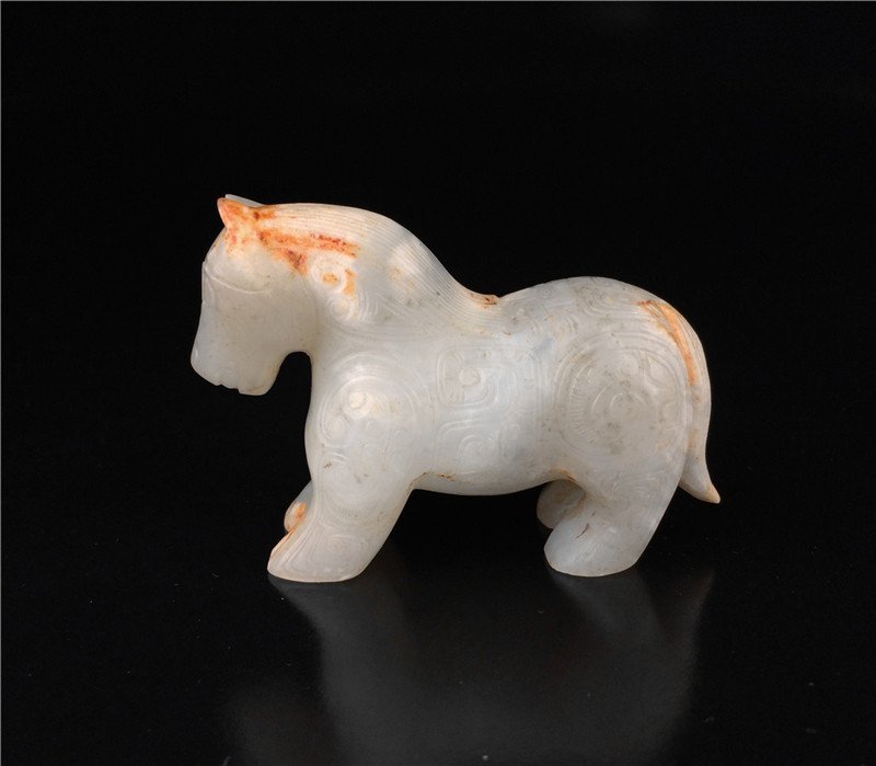 Chinese antique white jade carved Horse, (1 of 10)