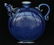 Blue glaze carving porcelain pot of Ming Dynasty YongLe