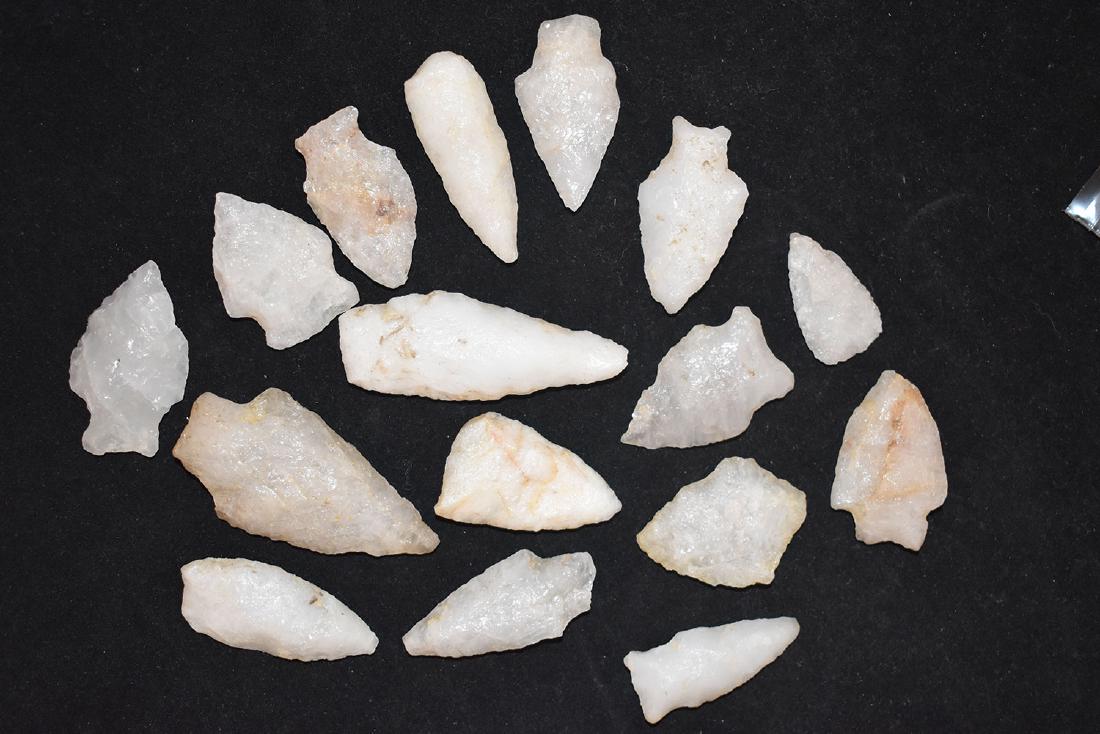 Grouping of 16 North Carolina Quartz Points, longest (1 of 1)
