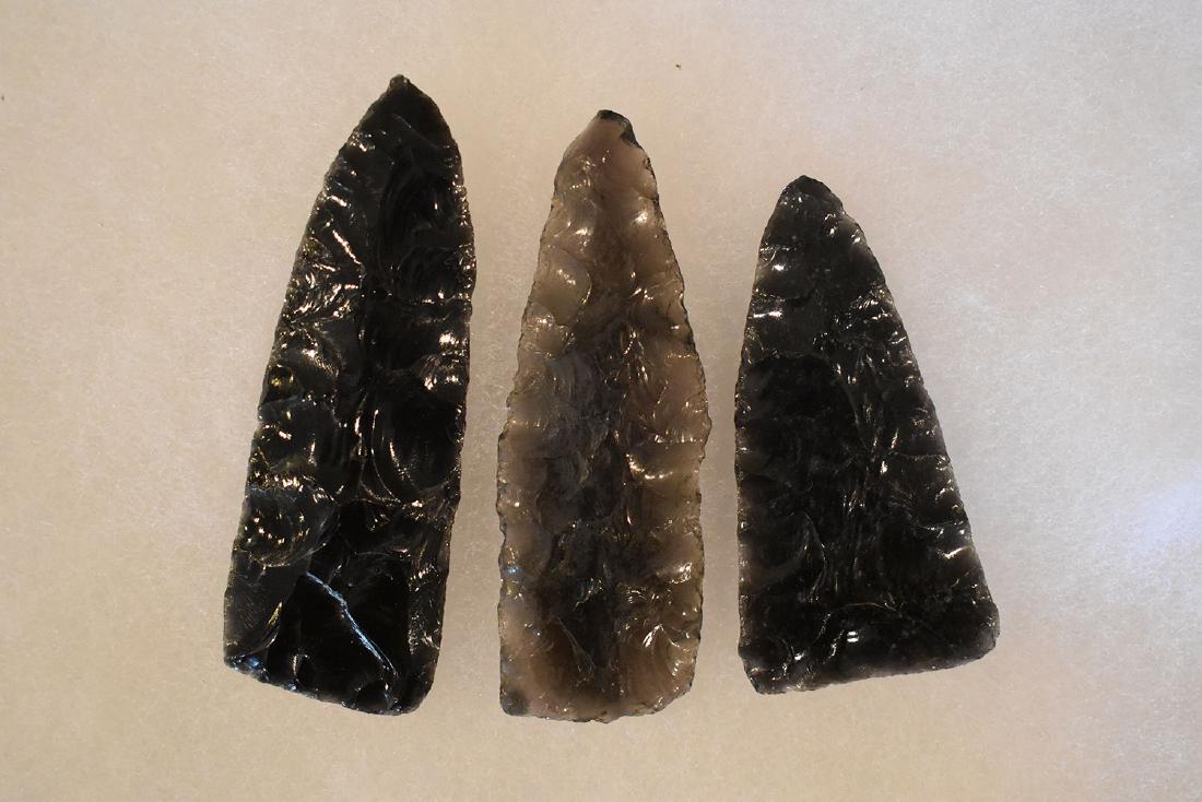 Lot of 3 Obsidian Blades, Nice, Longest is 3.1/2 (1 of 1)