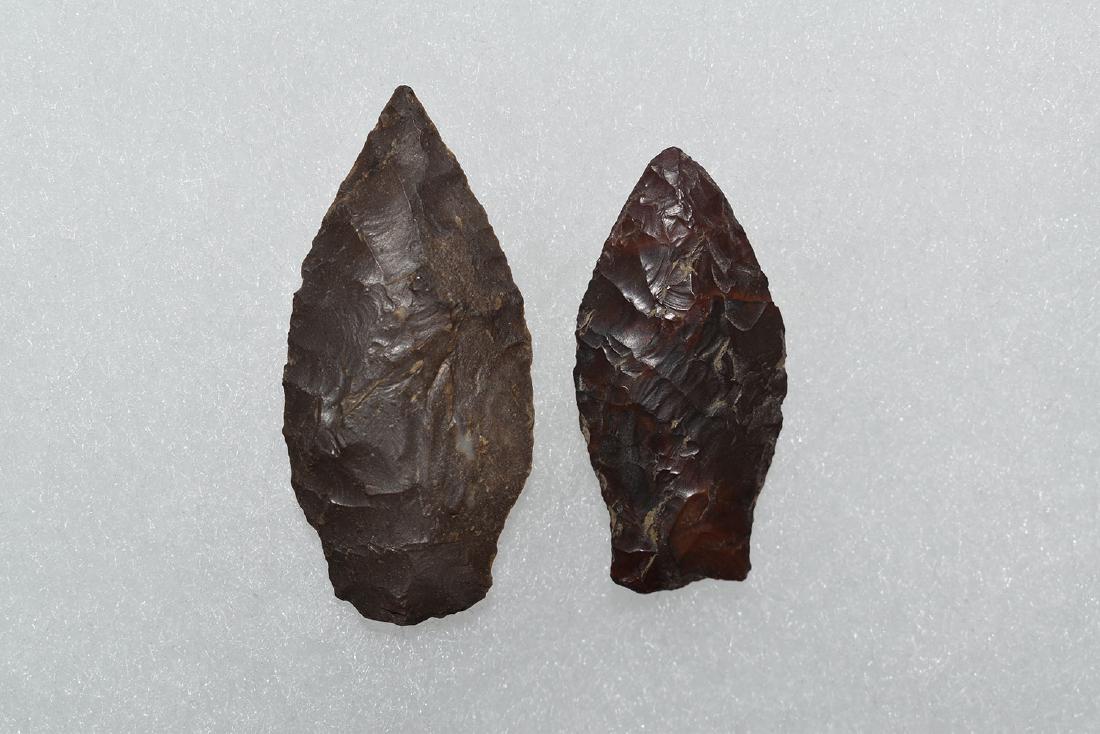 2 small Western Paleo Points, Longest 2.5/8” (1 of 1)