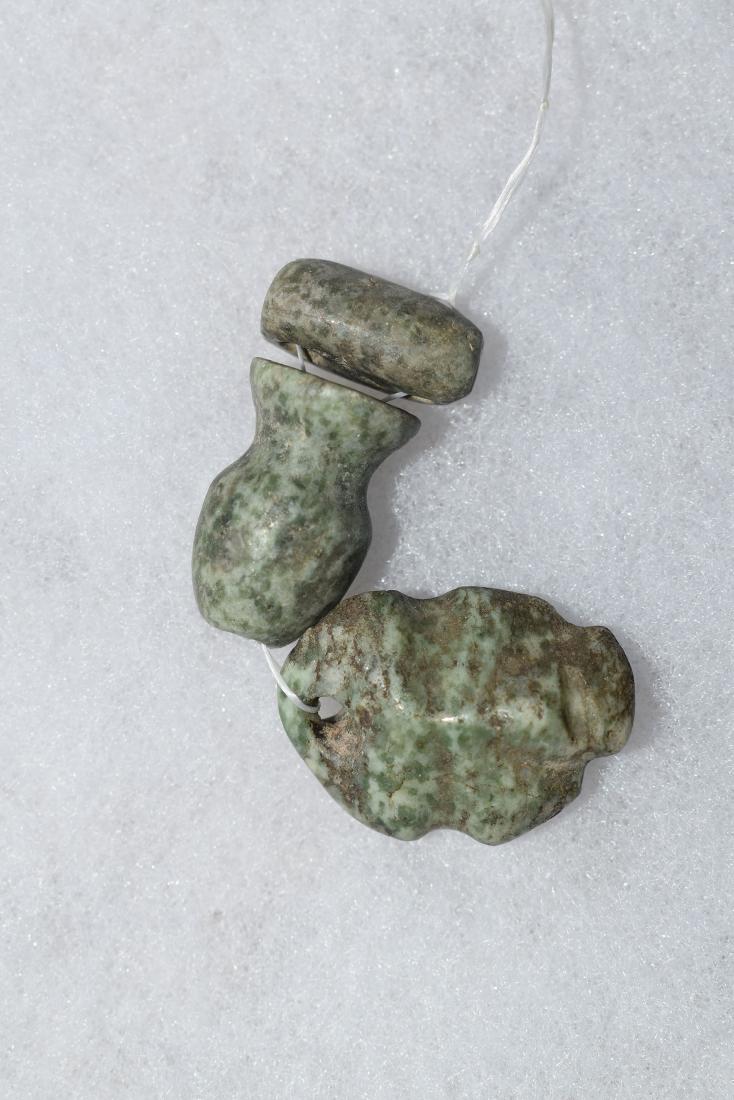 Pre-Columbian Jade Beads, with human effigy pendant, (1 of 1)