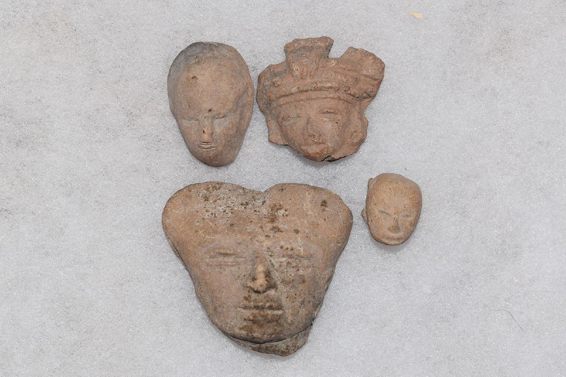 lot of 4 Central American Pottery Figures, Largest 2” (1 of 1)