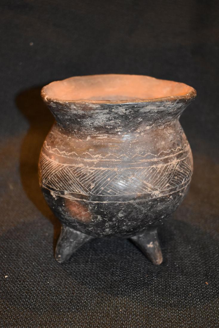 Pre-Columbian Tri Leg Pottery Vessel, 4.3/8” dia, (1 of 4)