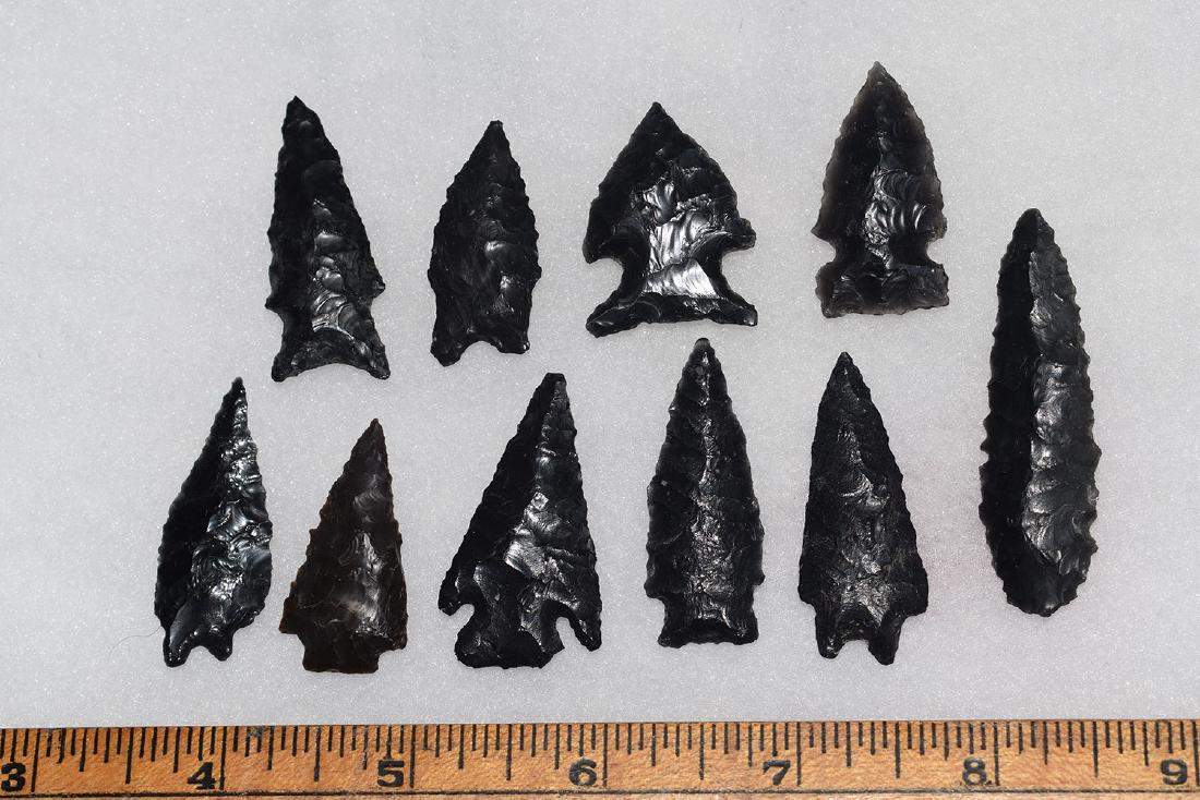 10 California Gem Obsidian Points, Ex Dr Green: 10 California Gem Obsidian Points, Ex Dr Green Collection