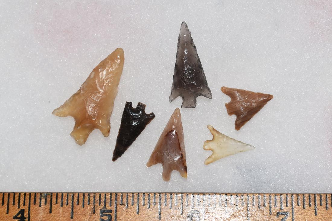 6 Western Gem Grade Bird Points, Some Columbia River, (1 of 1)