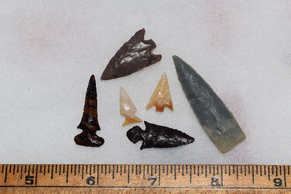 6 Western Gem Grade Bird Points, Some Columbia River, (1 of 1)