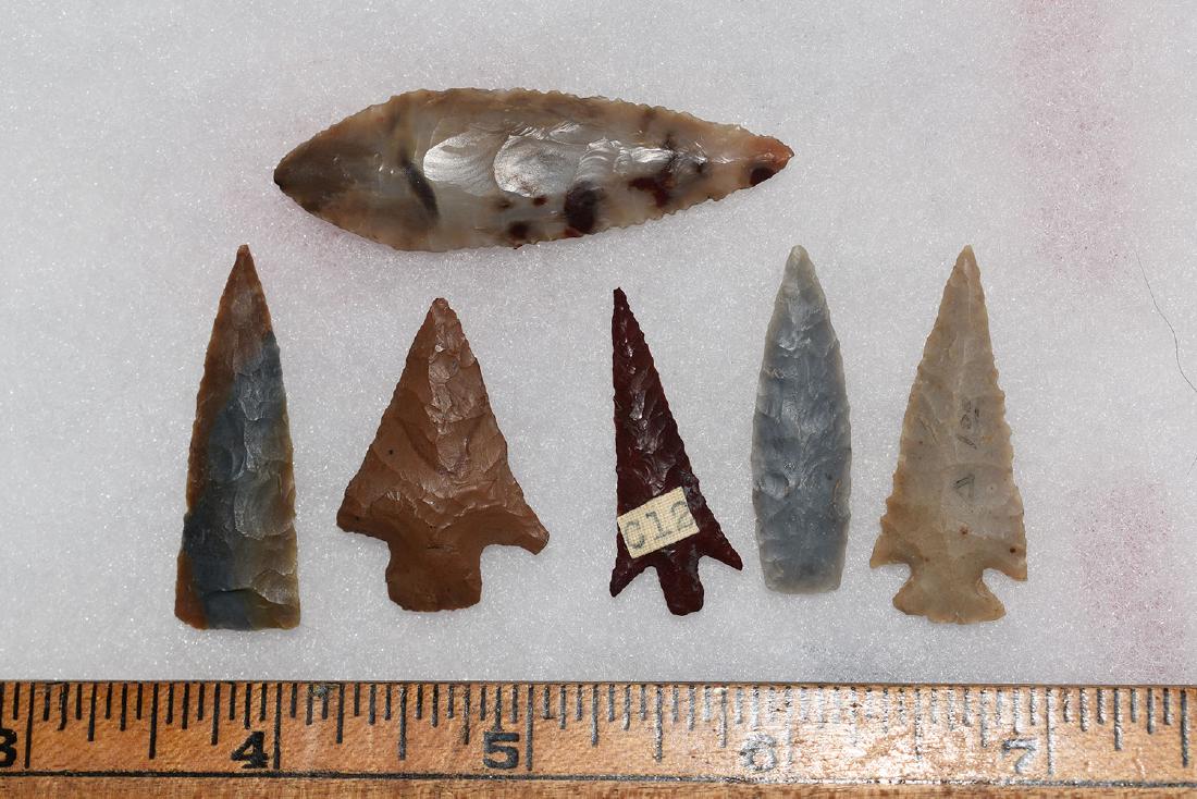 6 Western Gem Grade Bird Points, Some Columbia River, (1 of 1)