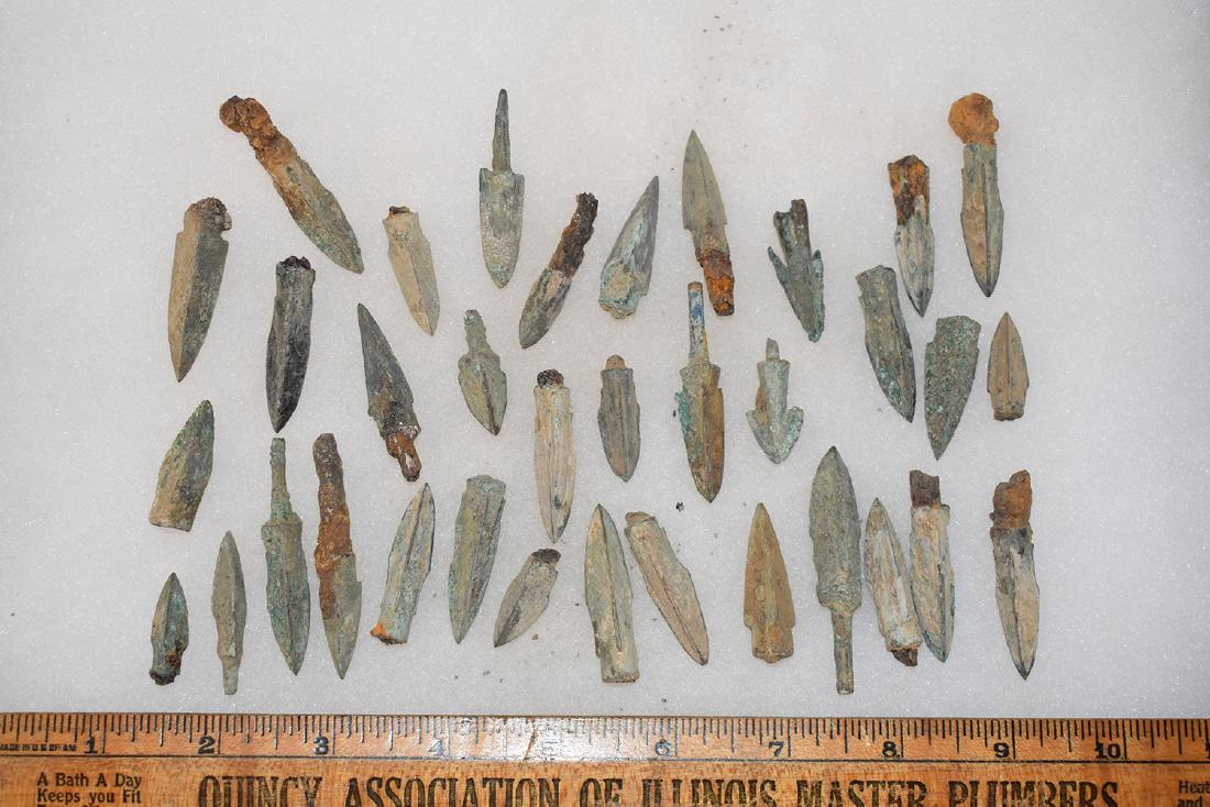 lot of 35 Bronze Age Roman Arrowheads (1 of 1)