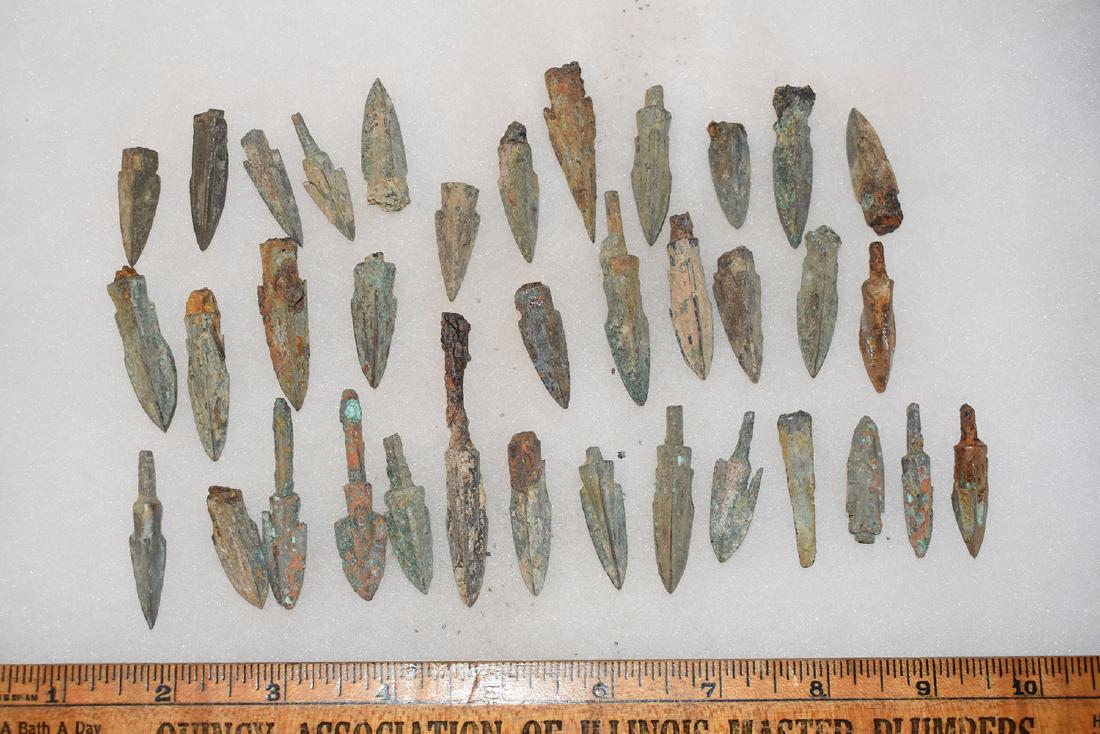 lot of 36 Bronze Age Roman Arrowheads (1 of 1)