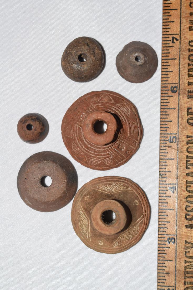 Lot of Pre Columbian Effigy Whirl Beads (1 of 1)