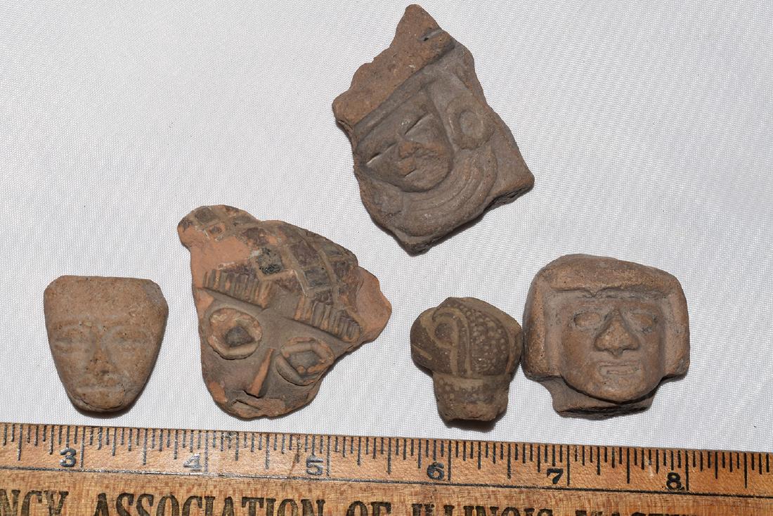 Lot of Pre Columbian Effigy Pottery Pieces (1 of 1)