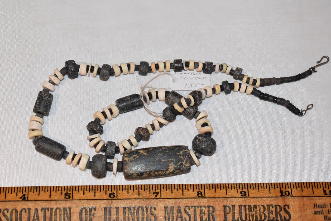 Early Prehistoric Bead Necklace, Hematite or Ironstone (1 of 1)