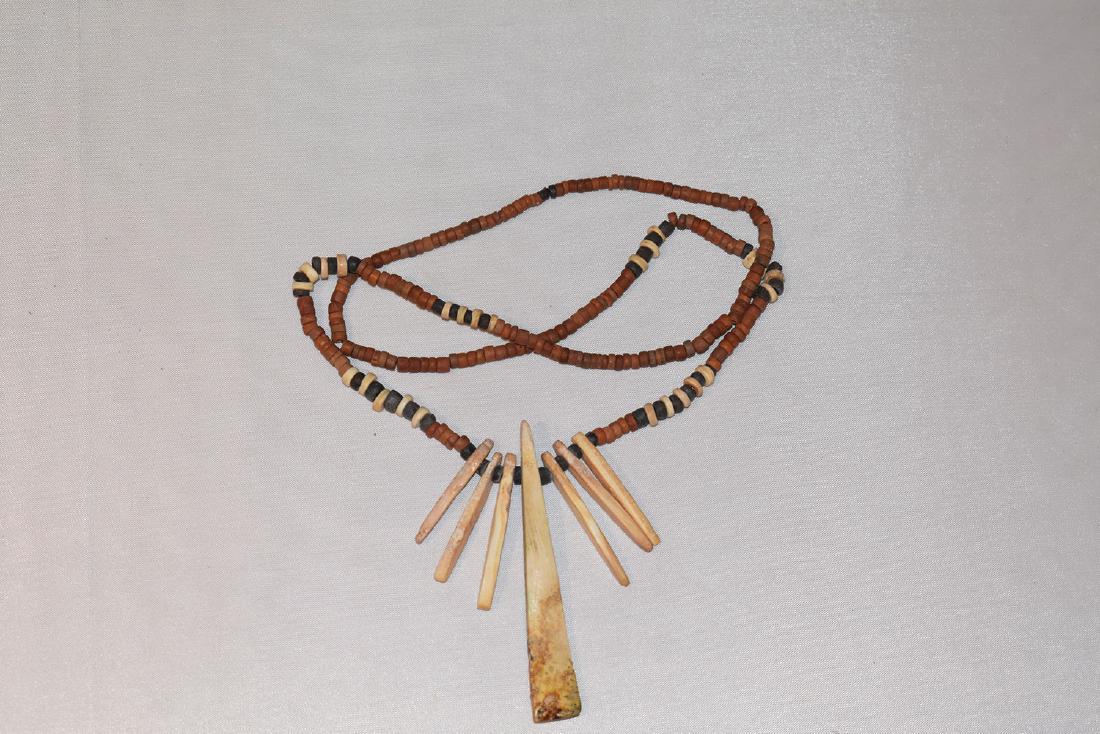 Early Prehistoric Bead Necklace, Shell Pendent, (1 of 1)