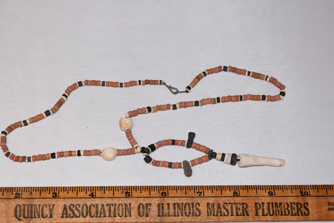 Early Prehistoric Bead Necklace, Shell Pendent, (1 of 1)