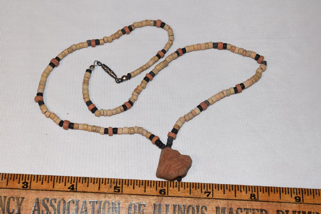 Early Prehistoric Bead Necklace, Pottery Effigy (1 of 1)