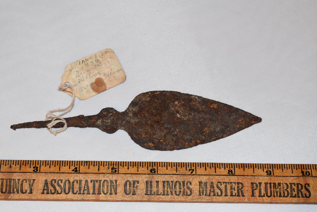 Large iron Spear Tip, Likely European.  Tag Says (1 of 2)