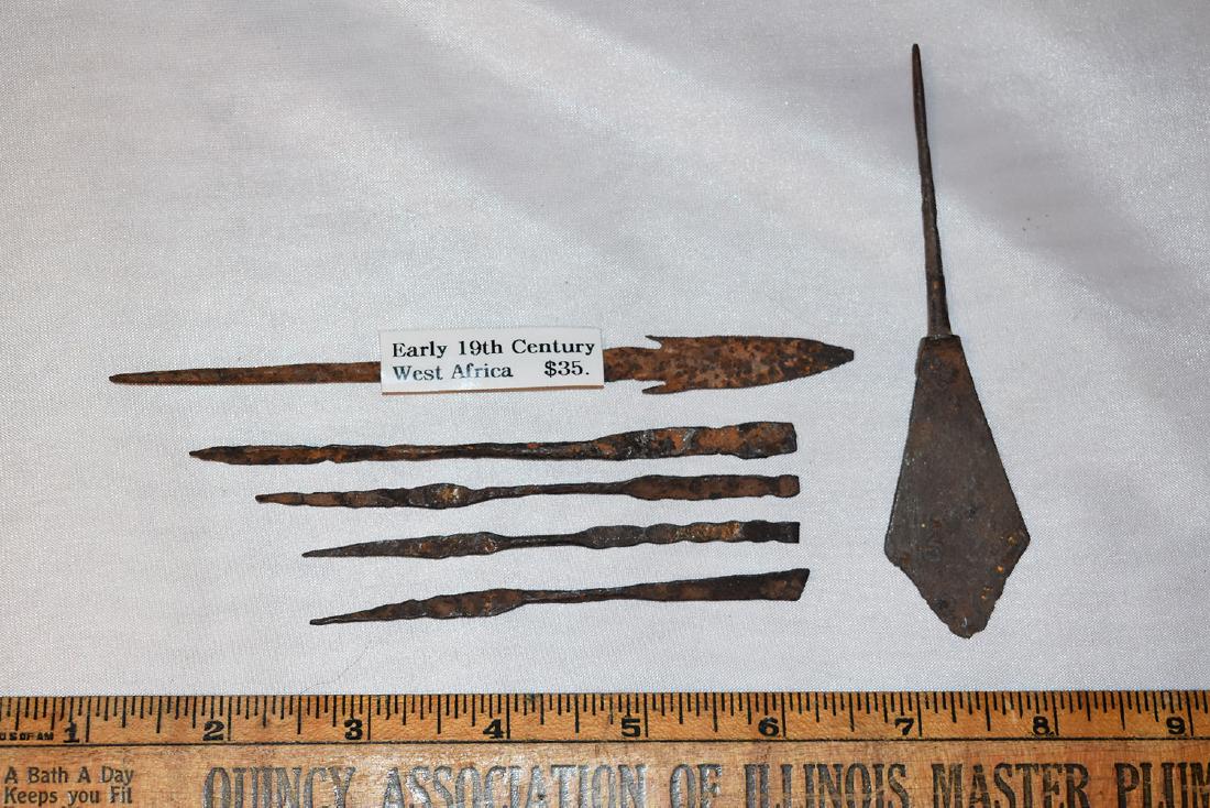5 African Iron Spear Heads and 1 Roman one (1 of 1)