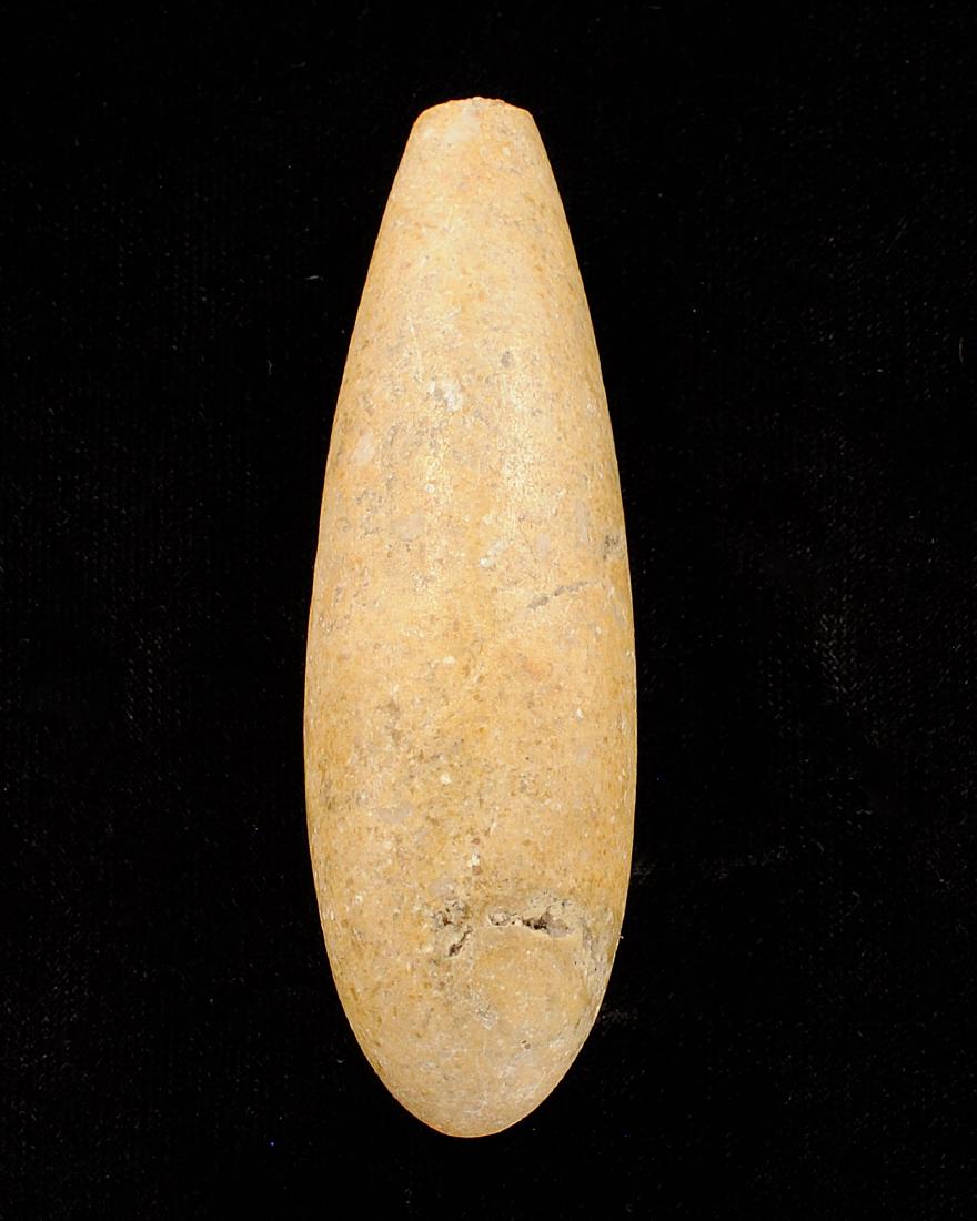 3 inches Polished Limestone Plummet, Jersey Co Illinois: 3 inches Polished Limestone Plummet, Jersey Co Illinois