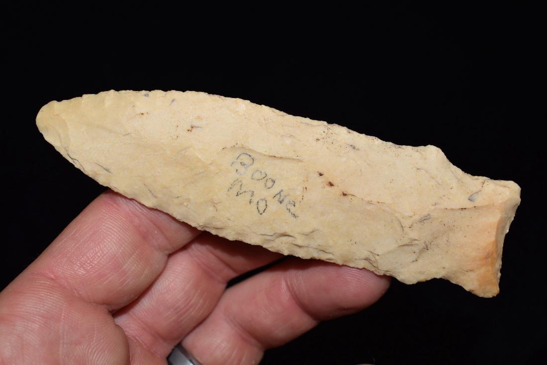 4.1/4" Archaic Stemmed Knife, Found in Boone Co: 4.1/4" Archaic Stemmed Knife, Found in Boone Co Missouri by Bill Remmert