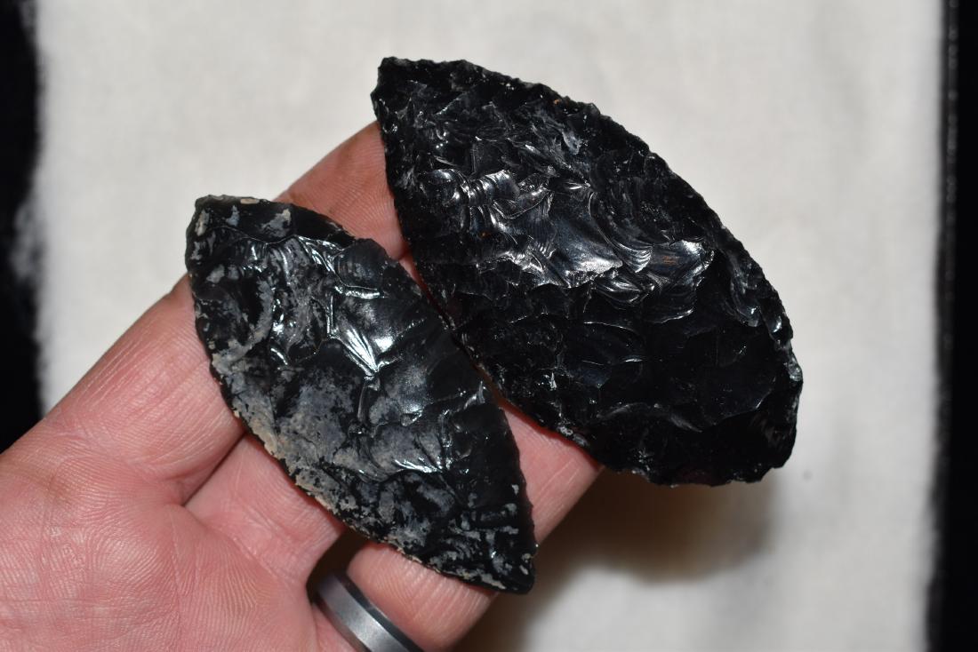 2 Obsidian Points, Modoc Co California: 2 Obsidian Points, Modoc Co California