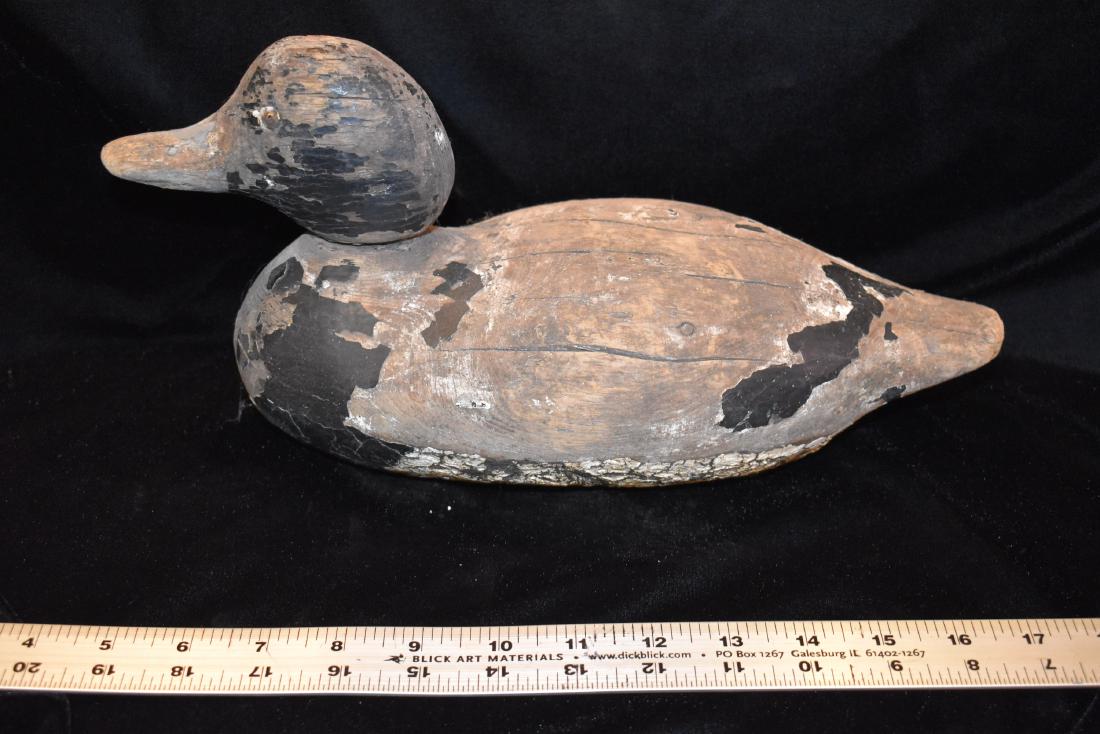 Antique Blue Bill Duck Decoy, Old Mason, Tack Eye (1 of 3)