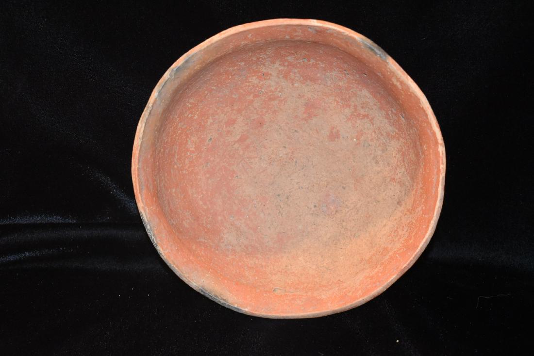 6 1/2" D Red painted Pottery Bowl, Mississippi Co (1 of 10)