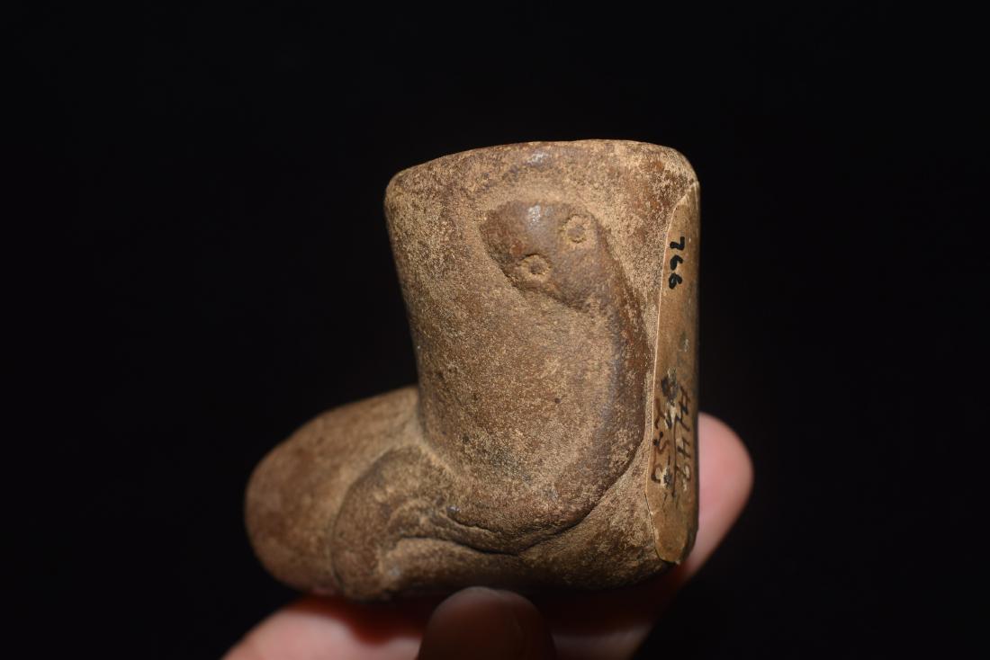 Rattle Snake Effigy Pipe, Very nice detail, Rare, Out (1 of 11)