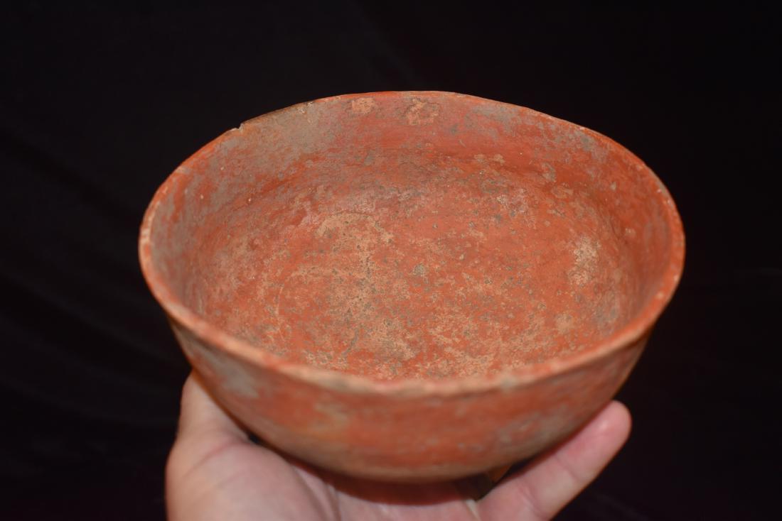 6 1/4" Dia. QuaPaw Red Painted pottery Bowl, Lee Co (1 of 8)