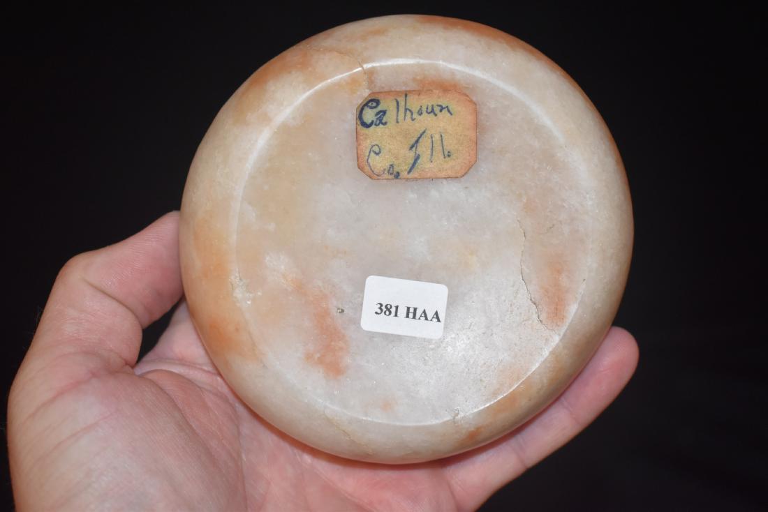 4 1/8" Quartz Discoidal labeled Calhoun County, IL (1 of 4)