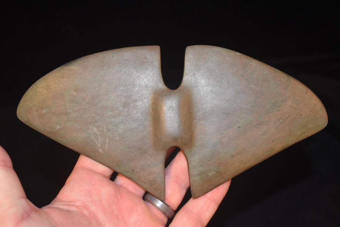 7 1/2" Slate Bannerstone labeled Madison County, IN: Out of the Robert Warrenberg Collection Collected from the mid to late 1900’s