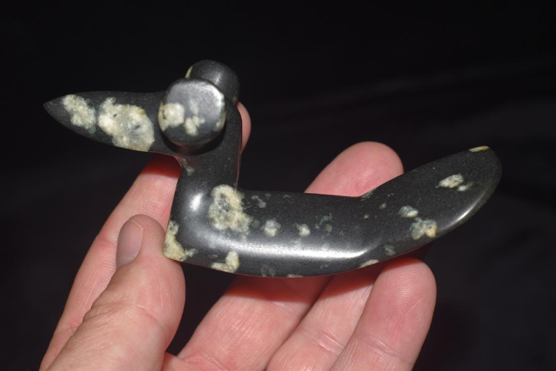 4 1/8" Porphyry Pop Eyed Birdstone labeled White (1 of 6)